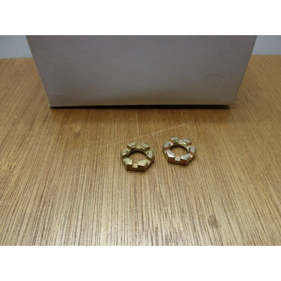 (Qty.2) 1/2-20 Castle Hex Nut Low Profile Yellow Cadmium Carbon Steel Aerospace