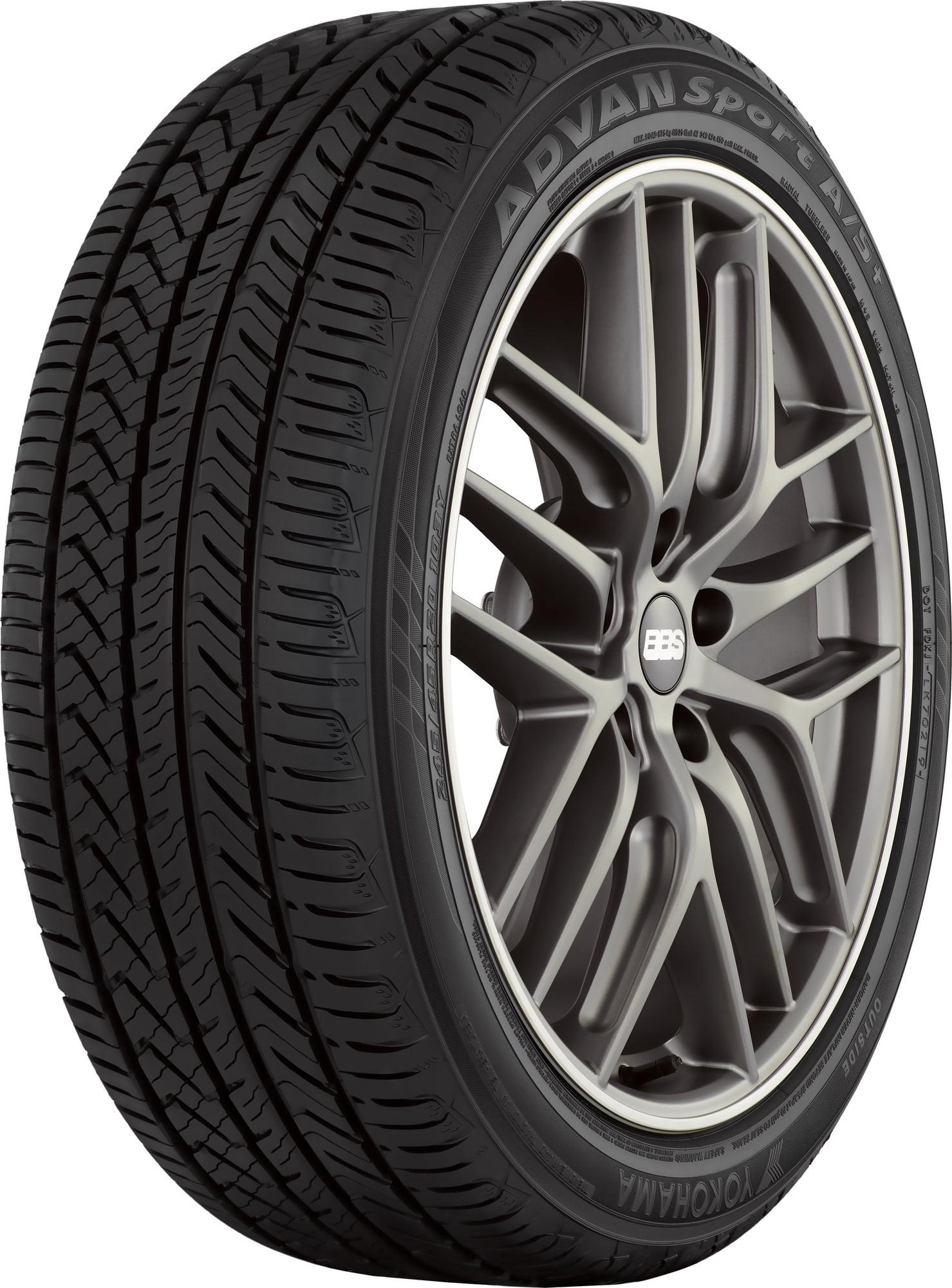 Set of 2 Yokohama Advan Sport A/S+ 225/45R18 95W Tires