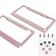 thumbnail image 1 of Qty 2 Pink Bling Glitter Crystal RhineStone License Plate Frame Car Truck Auto, 1 of 1
