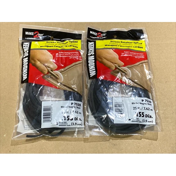 Qty.2 Prime-Line 25 X .155 Diameter Window Screen Retainer Spline P 7520 New