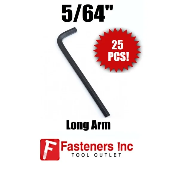 (Qty 25) 5/64" Long Arm Allen Key Hex Wrench