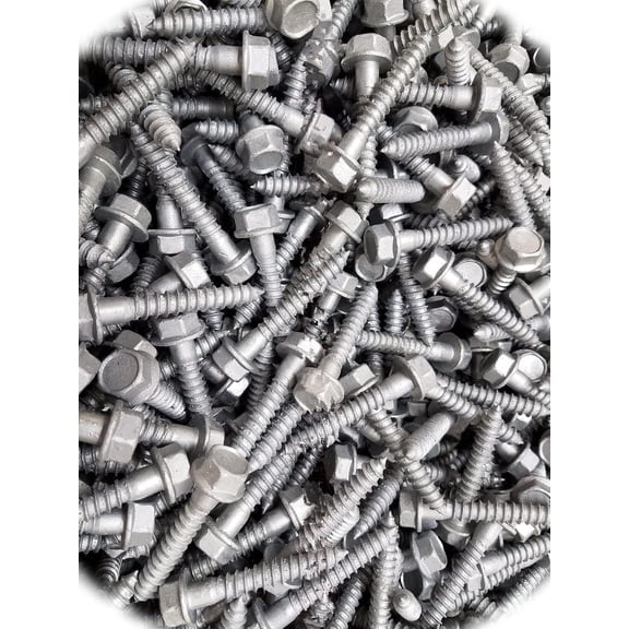 (Qty 25pcs) 1/4 x 2-1/2 Galvanized Hex Head Flange Lag Bolts/Wood Screws 1/4x2.5 Hardware Fastener Kit Set RV5314S