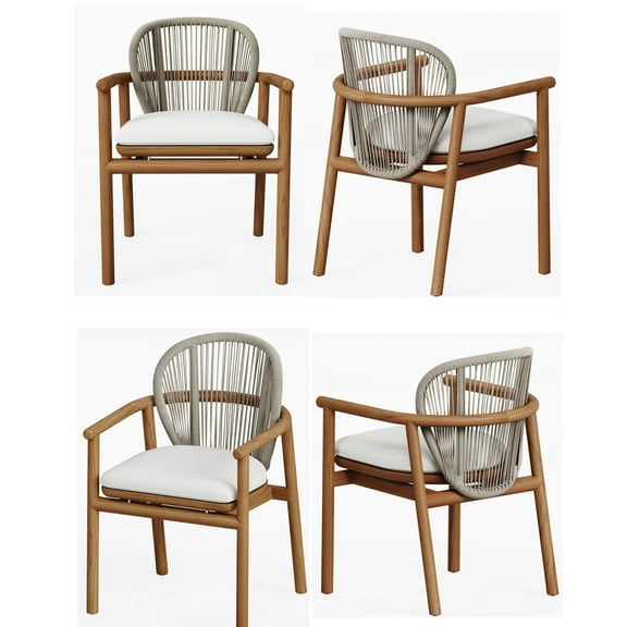 Qty 4 - Grade-A Teak Wood Luxurious Solo / Single Fensee Arm Chairs #56FNAA