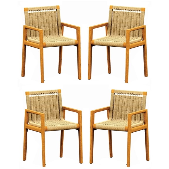 Qty 4 - Grade-A Teak Wood Luxurious Solo / Single Sema Arm Chairs #56SEAA
