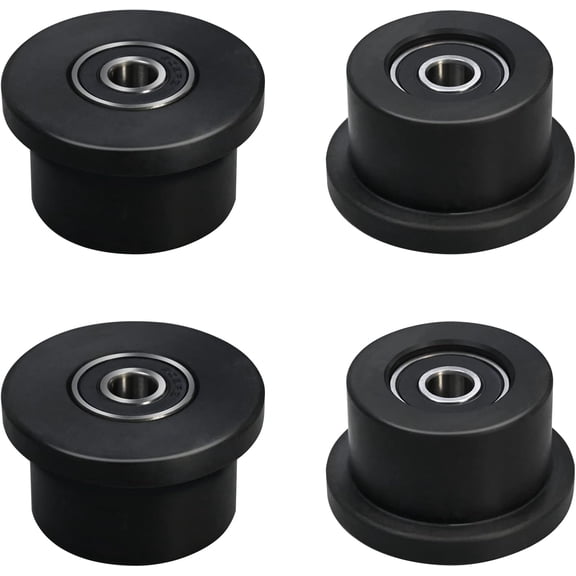 Qty.4 Machined Wheels/Rollers Compatible Total Gym Replacement, Fits Models 1000,1100,1400,1500,1600,1700,1800,1900,Achiever,Force,Gold,Max,Platinum,Platinum Plus,Pro,Supra,Supreme,Ultima,Ultra,XLI