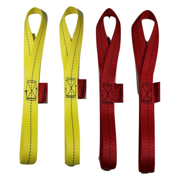 Qty 4 of Soft Tie Loops 12" Length / RED & YELLOW