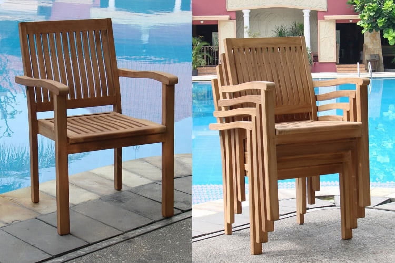 Teak stacking garden chairs sale