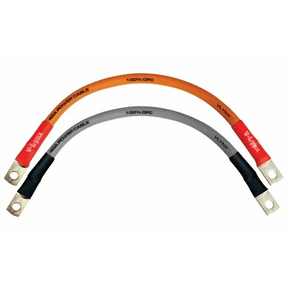 Qty2 12Inch 4Ga 4 Awg Link Cable 100% Ofc Copper Solar Home Rv Offgrid Vbl4-12Os