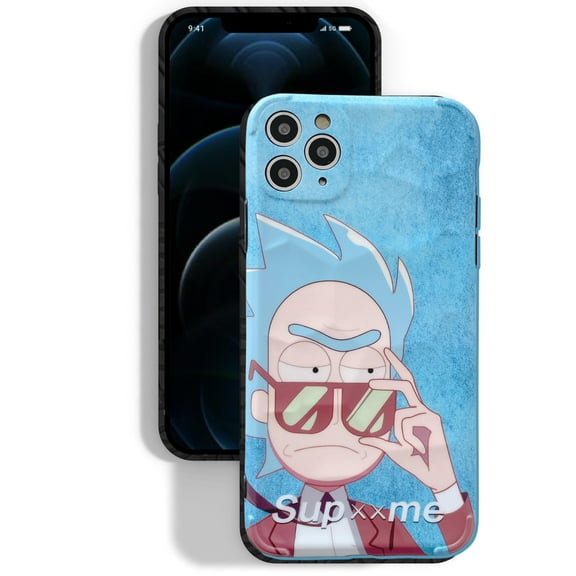 QuAngy Case for Apple iPhone – Colorful & Aesthetic Rick and Morty–Cool Fun case with Anime Designs– Hard Shell Shockproof Case