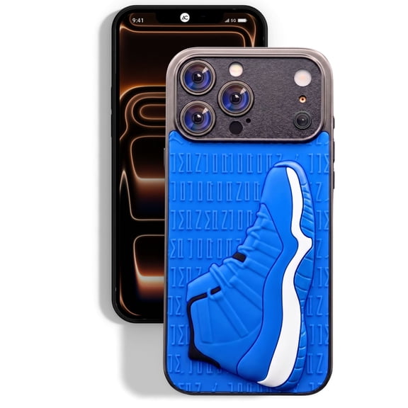 3D Sneaker-Inspired Shoe Streetwear Fashion Black-Red iPhone 17 Pro Max Bumper Shockproof Case
