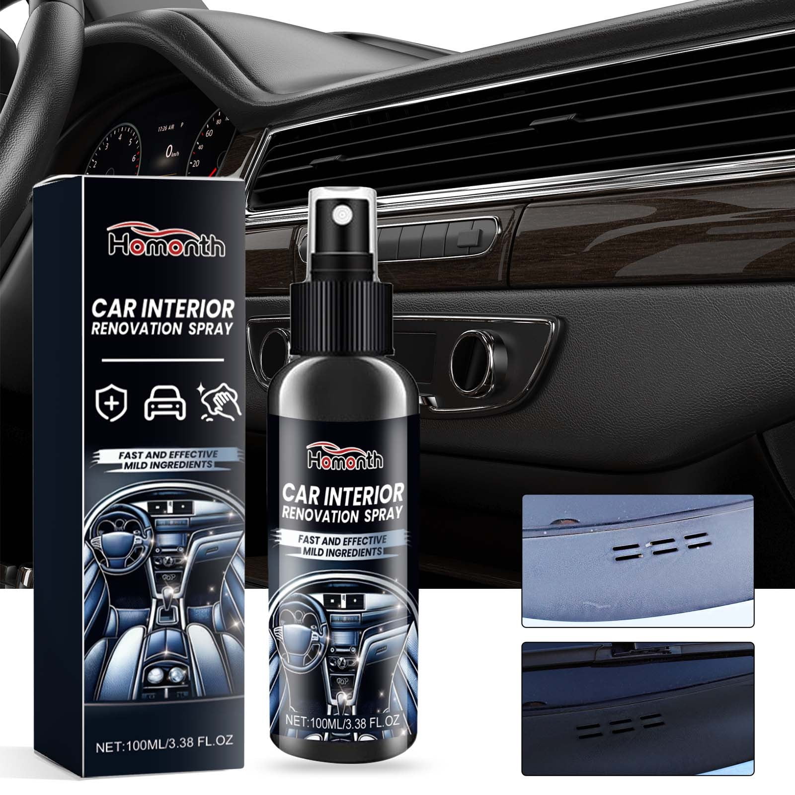 QuLuJing Automotive Plastic Restorer, Leather Panel Dashboard Refurbishment Paint, Restore Faded