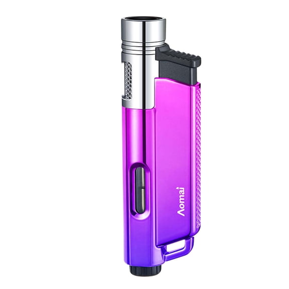 QuLuJing Cigarette Lighter, Direct Charging Lighter Plastic Metal Visible Compartment Windproof New Compact and Portable Ignition
