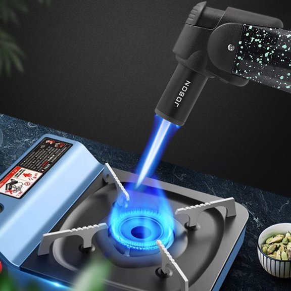 QuLuJing Cigarette Lighter, Gas Lighter Small Portable Straight Elbow Blue Flame Lighter