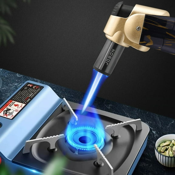 QuLuJing Cigarette Lighter, Gas Lighter Small Portable Straight Elbow Blue Flame Lighter