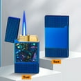 thumbnail image 1 of QuLuJing Cigarette Lighter, High End Inlaid Metal Windproof Blue Flame Lighter Personalized Lighter, 1 of 7