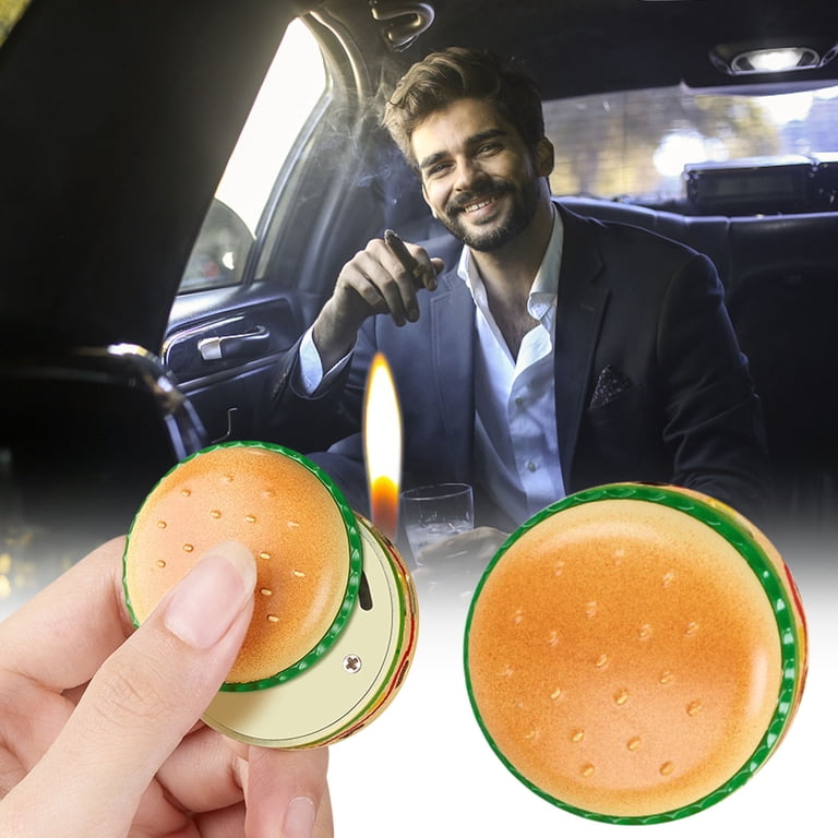 cute cigarette lighter QuLuJing Cigarette Lighter, Lighter, Hamburger Lighter Refillable, Compact  and Hamburger Design, Cute and Portable, Perfect for The Person You Love