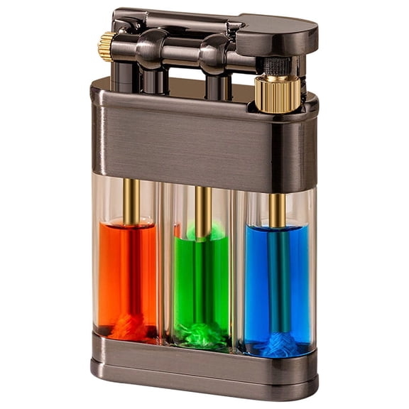 QuLuJing Cigarette Lighter, Retro Clear Kerosene Lighter Refillable Metal Lighter Soft Flame/Antique/Classic Lighter Unique Collectible Birthday Gift for Men Husband