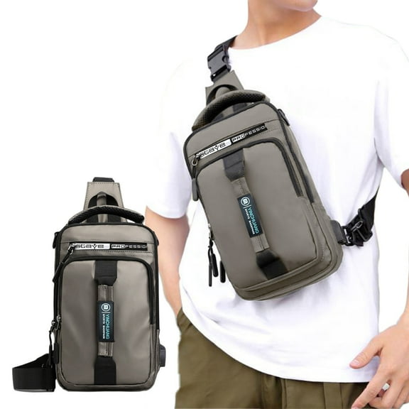 QuLuJing Clearance Home Items, Sling Bag for Men Women Shoulder Backpack Chest Bags Crossbody Daypack with Earphone Hole for Hiking Camping Outdoor Trip