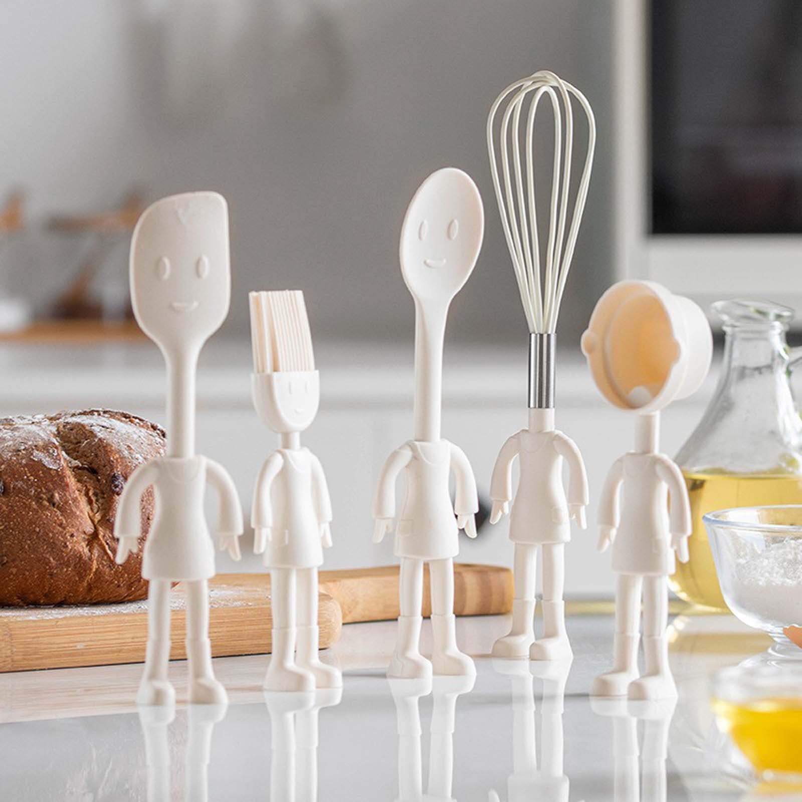 QuLuJing Cute Funny Human Baking Gadgets Baking Spatula Kids Kitchenware Set, Kitchen Tools and Gadgets
