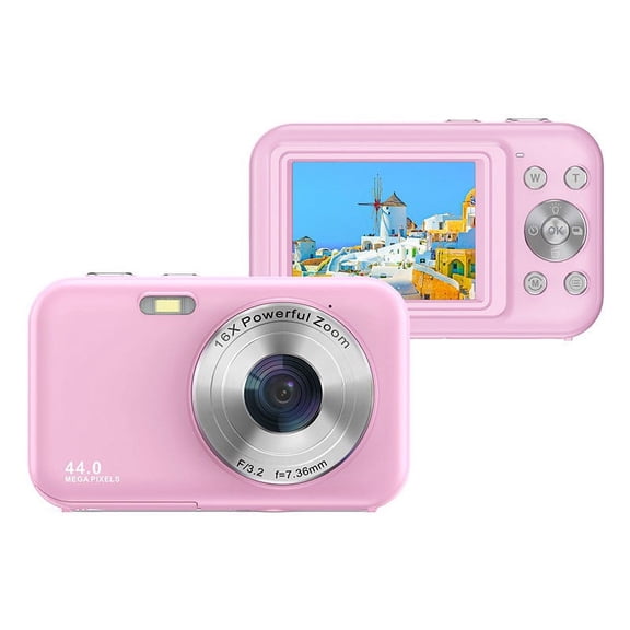 QuLuJing Digital Camera 4K Vlogging Cameras 44MP Point and Digital Cameras Compact Camera 2024 Small 16X Zoom Digital Cameras with 32GB Card, Summer Clearance