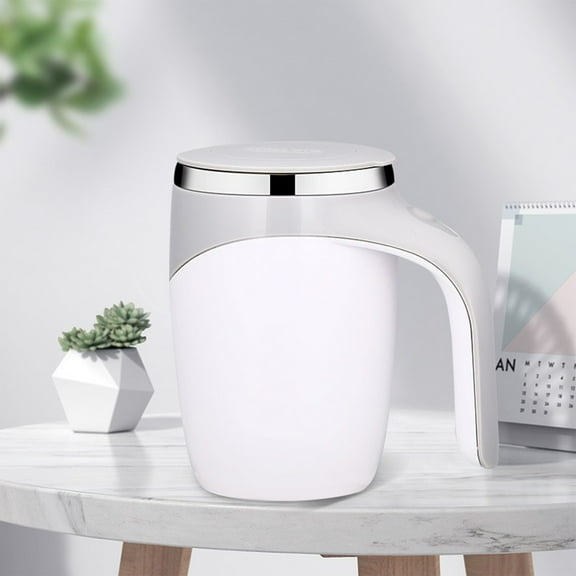 QuLuJing Fathers Day Mug, Automatic Magnetic Stirring Coffee Mug, Rotating Home office Travel Mixing Cup Funny Electric Stainless Steel Self Mixing Coffee Tumbler