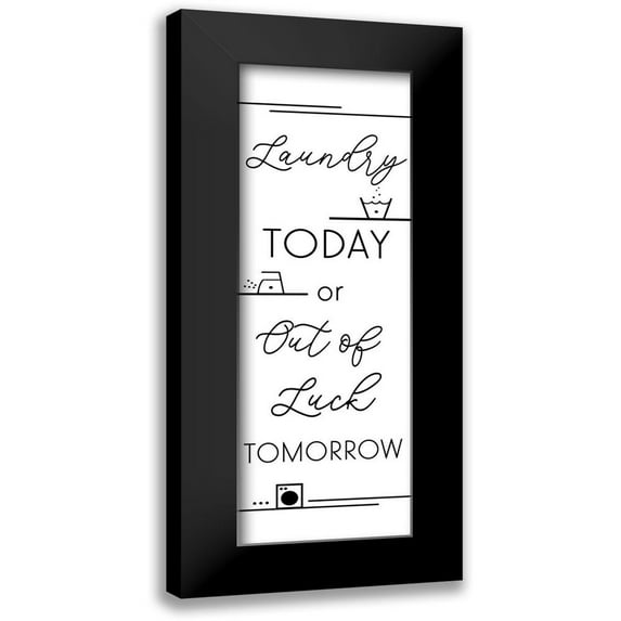 Quach, Anna 11x24 Black Modern Framed Museum Art Print Titled - Laundry Today-Out of Luck Tomorrow