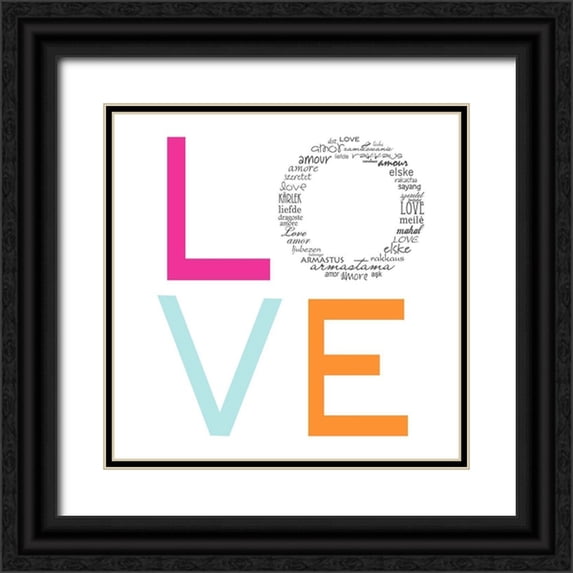 Quach, Anna 12x12 Black Ornate Wood Framed with Double Matting Museum Art Print Titled - LOVE