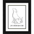 thumbnail image 1 of Quach, Anna 12x14 Black Ornate Wood Framed with Double Matting Museum Art Print Titled - Life is Better with a Dog, 1 of 4