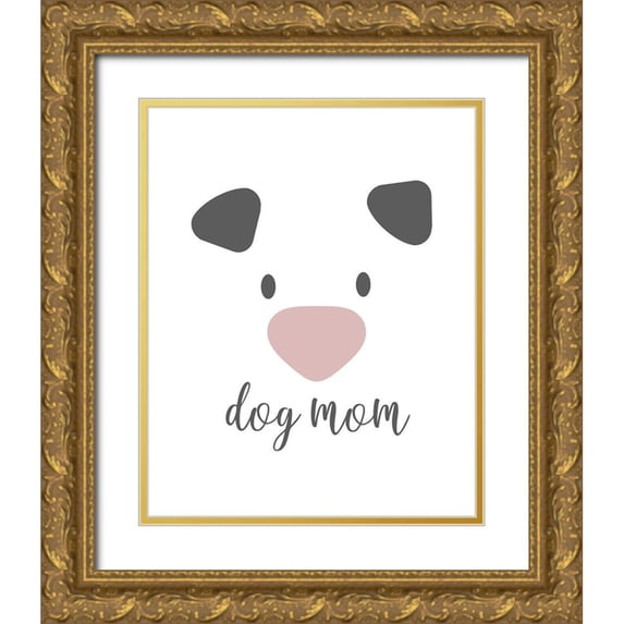 Quach, Anna 12x14 Gold Ornate Wood Framed with Double Matting Museum Art Print Titled - Dog Mom