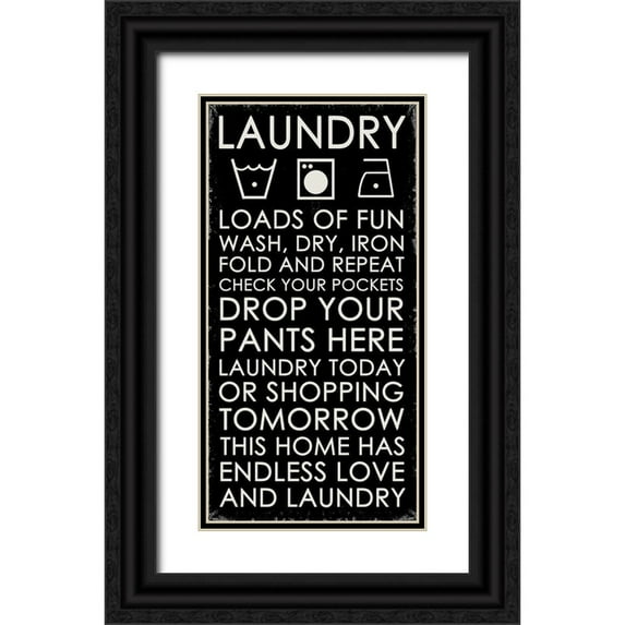 Quach, Anna 14x24 Black Ornate Wood Framed with Double Matting Museum Art Print Titled - Laundry