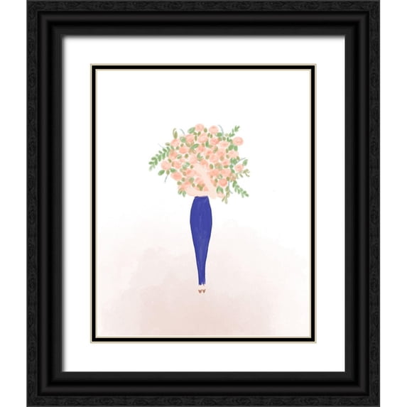 Quach, Anna 15x18 Black Ornate Wood Framed with Double Matting Museum Art Print Titled - Flower Gal