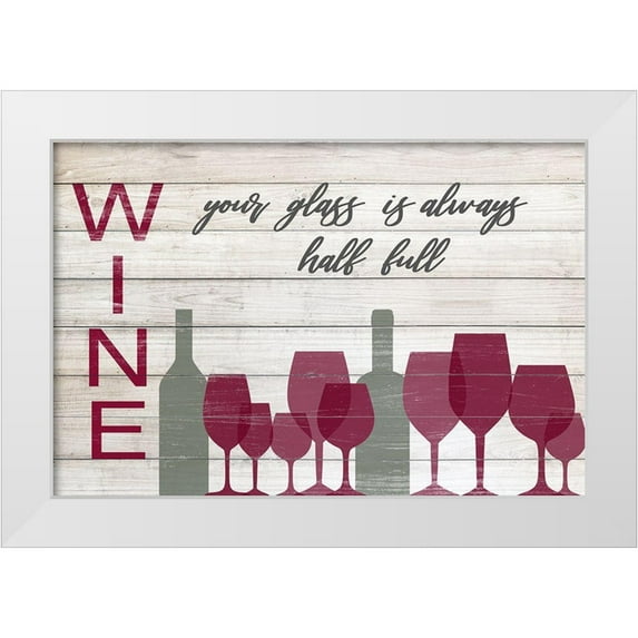 Quach, Anna 18x13 White Modern Wood Framed Museum Art Print Titled - Your Glass Is Always Half Full
