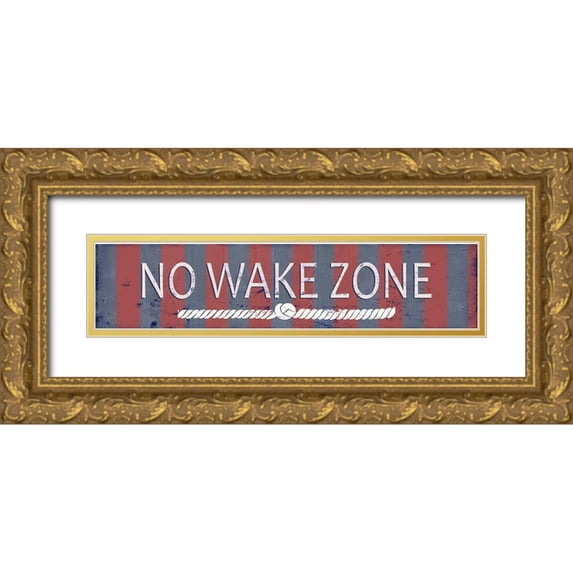 Quach, Anna 18x7 Gold Ornate Wood Framed with Double Matting Museum Art Print Titled - No Wake Zone
