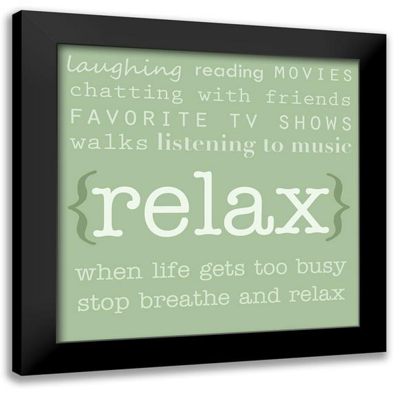 Quach, Anna 20x20 Black Modern Framed Museum Art Print Titled - Relax