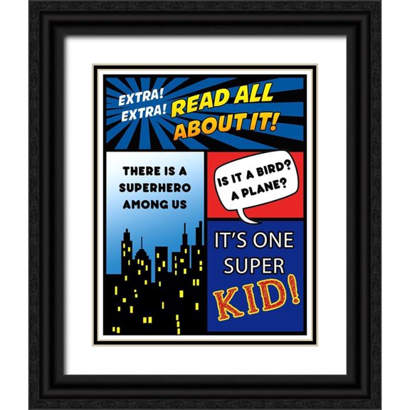 Quach, Anna 20x24 Black Ornate Wood Framed with Double Matting Museum Art Print Titled - Super Kid
