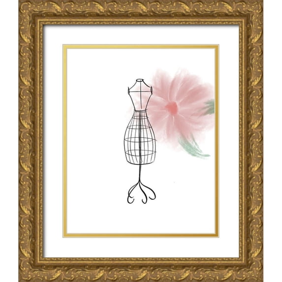 Quach, Anna 20x24 Gold Ornate Wood Framed with Double Matting Museum Art Print Titled - Visions of Fashion I