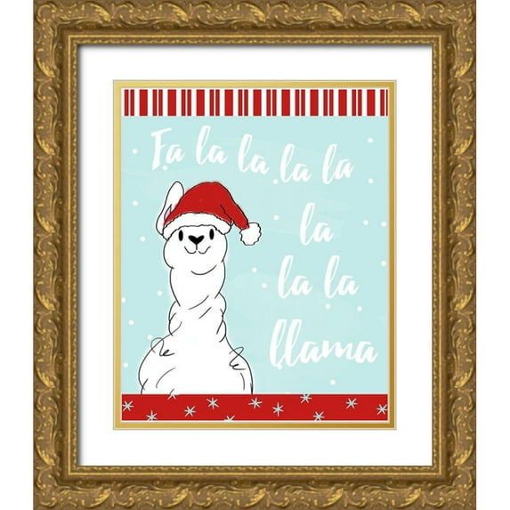 Quach, Anna 26x31 Gold Ornate Wood Framed with Double Matting Museum Art Print Titled - Fa La Llama