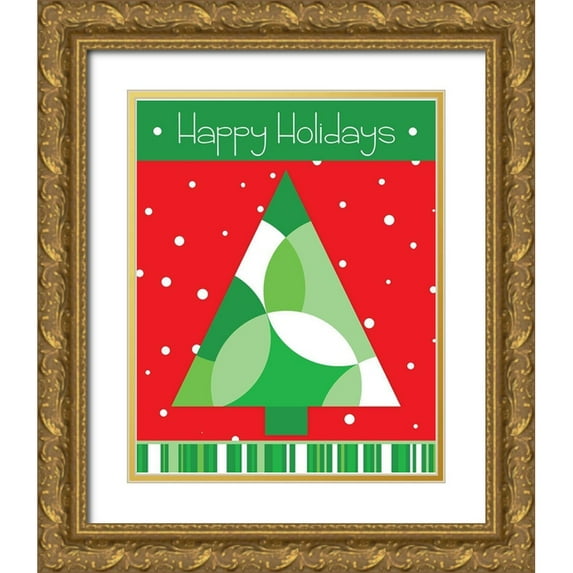 Quach, Anna 26x31 Gold Ornate Wood Framed with Double Matting Museum Art Print Titled - Happy Holidays