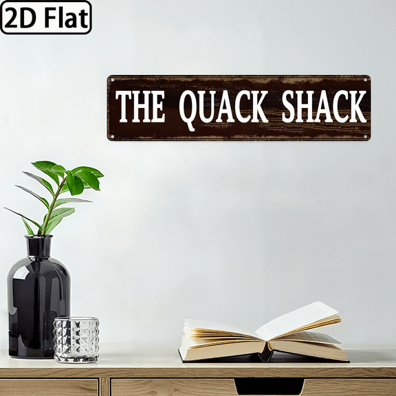 The Quack Shack Sign - Duck Waterfowl Chicken Coop Rustic Street Sign or Door Name Plate Plaque Home Pub Bar Wall Decor Retro Metal Tin Sign 16 X 4 Inch