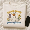 thumbnail image 1 of Quack-tastic Goose Influencer Embroidered Sweatshirt, Funny Duck Selfie Crewneck, Cute Bird Animal Lover Gift, Quirky Humor Shirt, 1 of 4