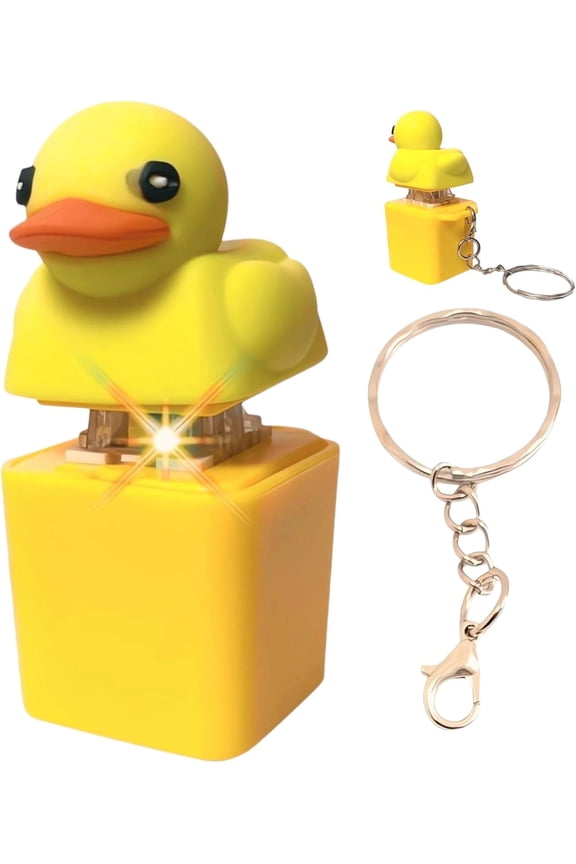 Fidget Toy That Quacks - Quacking Duck Fidget Toy Keychain Stress Reliever Squeaky Anxiety Relief, Duck Keyboard Keycaps That Quack Button Clicker Sensory Toys