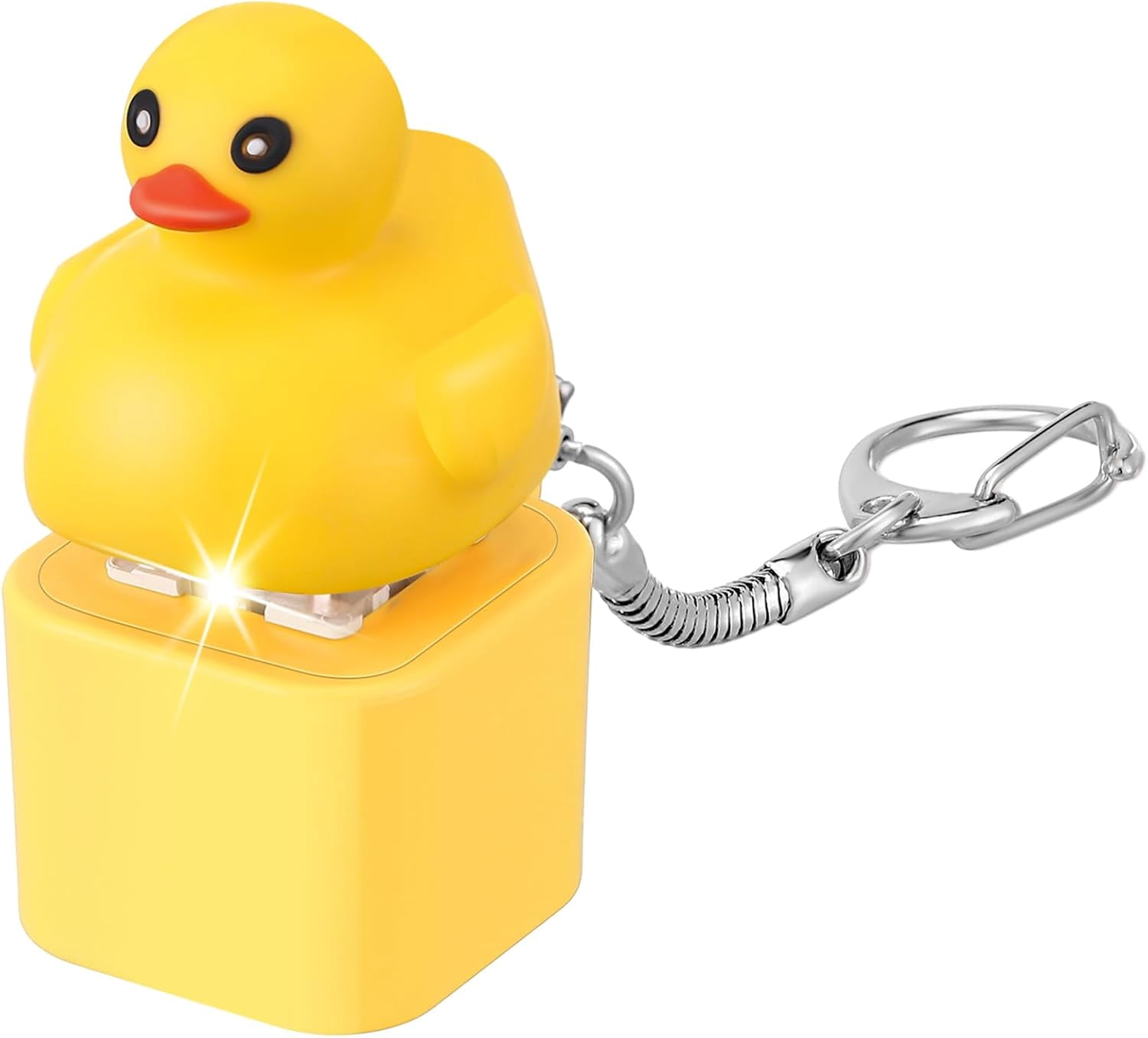 Quacking Duck Keychain Fidget Toy Rechargeable Duck Keyboard Keycaps ...
