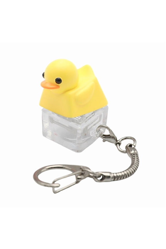 Cute Resin Duck Keycap Stress Relief Fidget Toy Keychain Type For Keyboards Portable Sensory Desk Decoration Gift