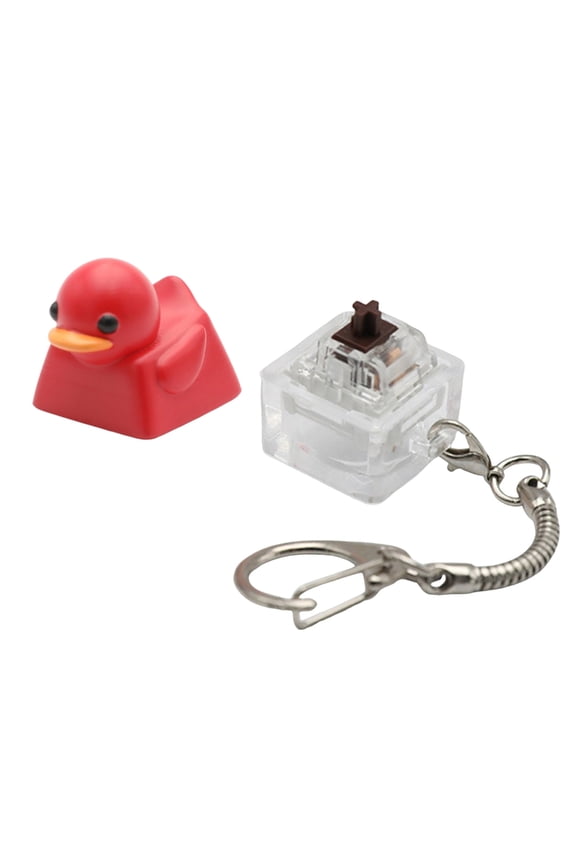Quacking Duck Resin Keycap Keychain Accessory Anxiety Relief Sensory Toy
