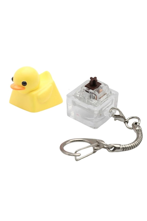 Quacking Duck Resin Keycap Keychain Accessory Anxiety Relief Sensory Toy