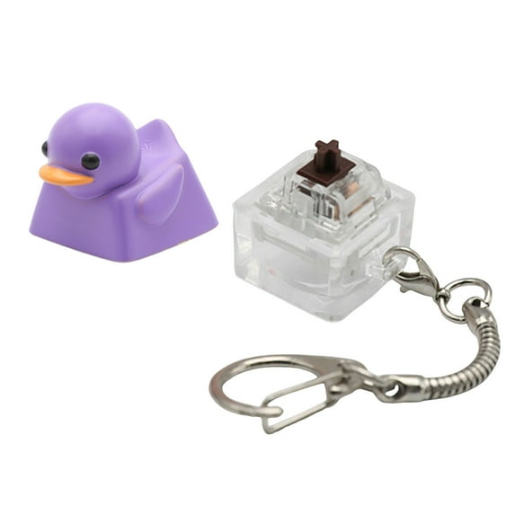 Quacking Duck Resin Keycap Keychain Accessory Stress Relief Sensory Toy For Computer Keyboards Lovers Gift
