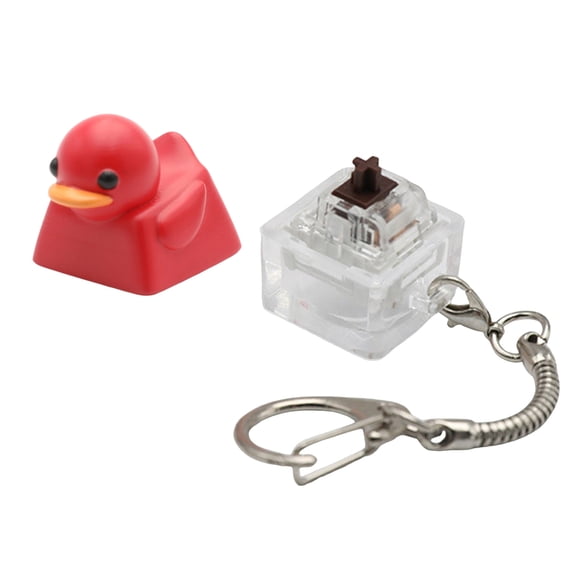 Quacking Duck Resin Keycap Keychain Accessory Stress Relief Sensory Toy For Computer Keyboards Lovers Gift