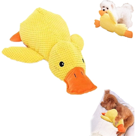 Quacking Duck Toy for Dog, Calming Duck Toy for Dogs, Durable Chew Squeak Toy for Pets, Soft Stuffed Plush Mellow Calming Pillow for Puppy Keep Busy