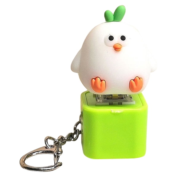 Quacking Fidget Toy Duck Stress Relief Keychain with Rechargeable Battery Colorful LED Lights Portable Anxiety Relief for Adults Teens Office Workers,D