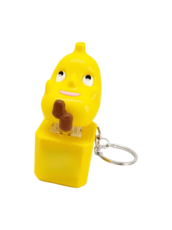 Quacking Fidget Toy - Funny Squeeze Banana Fidget Keychain, Novelty Pooping Banana Squeeze Toy, Fun & Portable Anxiety Relief Toy,Cute Gag Prank Gift for Adults Backpack Pendant